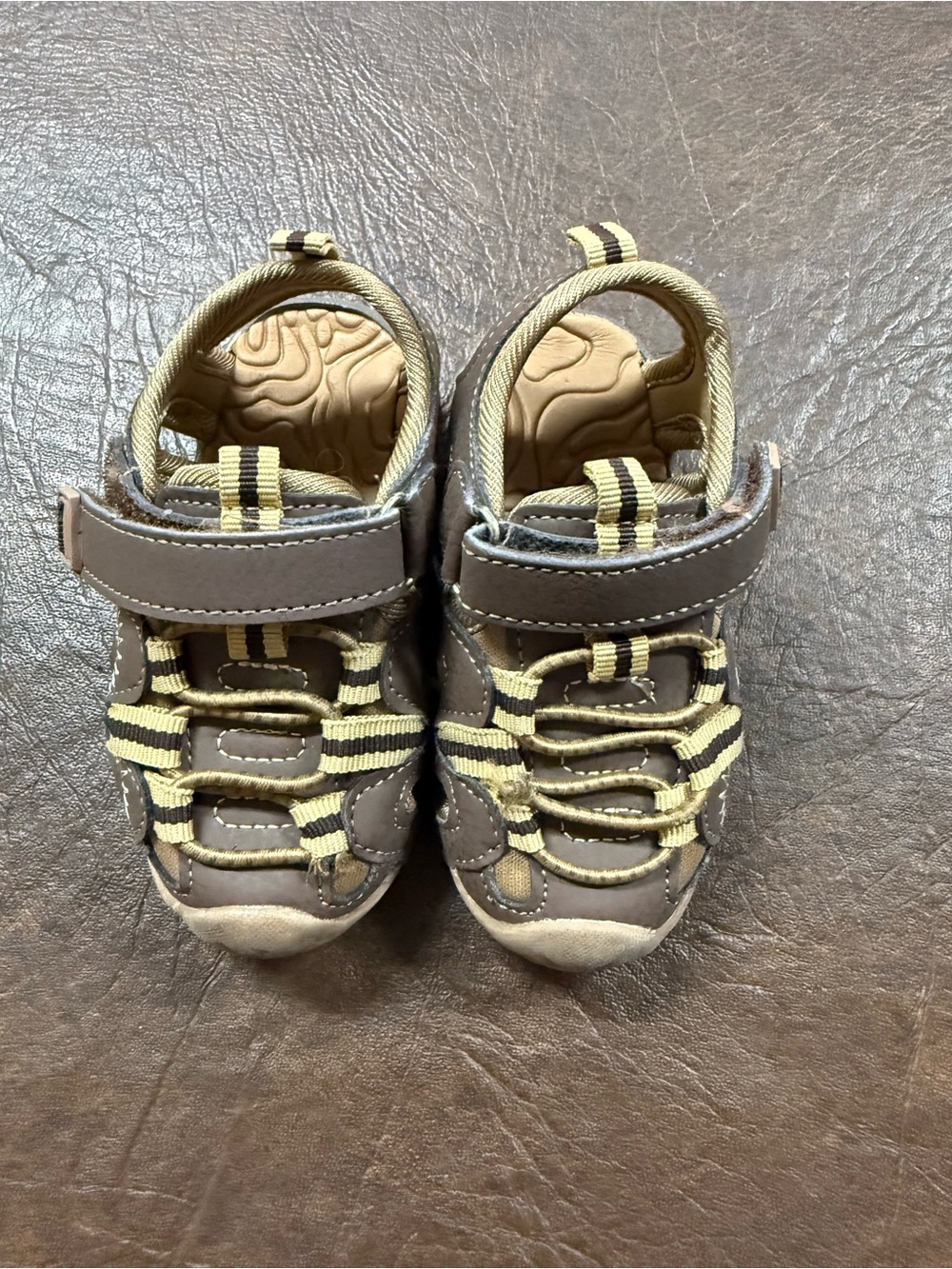 BearPaw Brown and Yellow Kids Outdoor Sandals